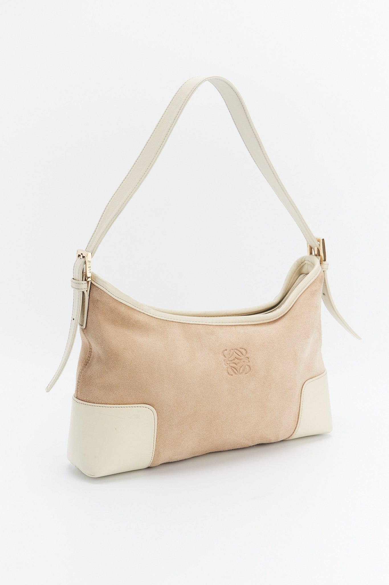 Loewe white suede
