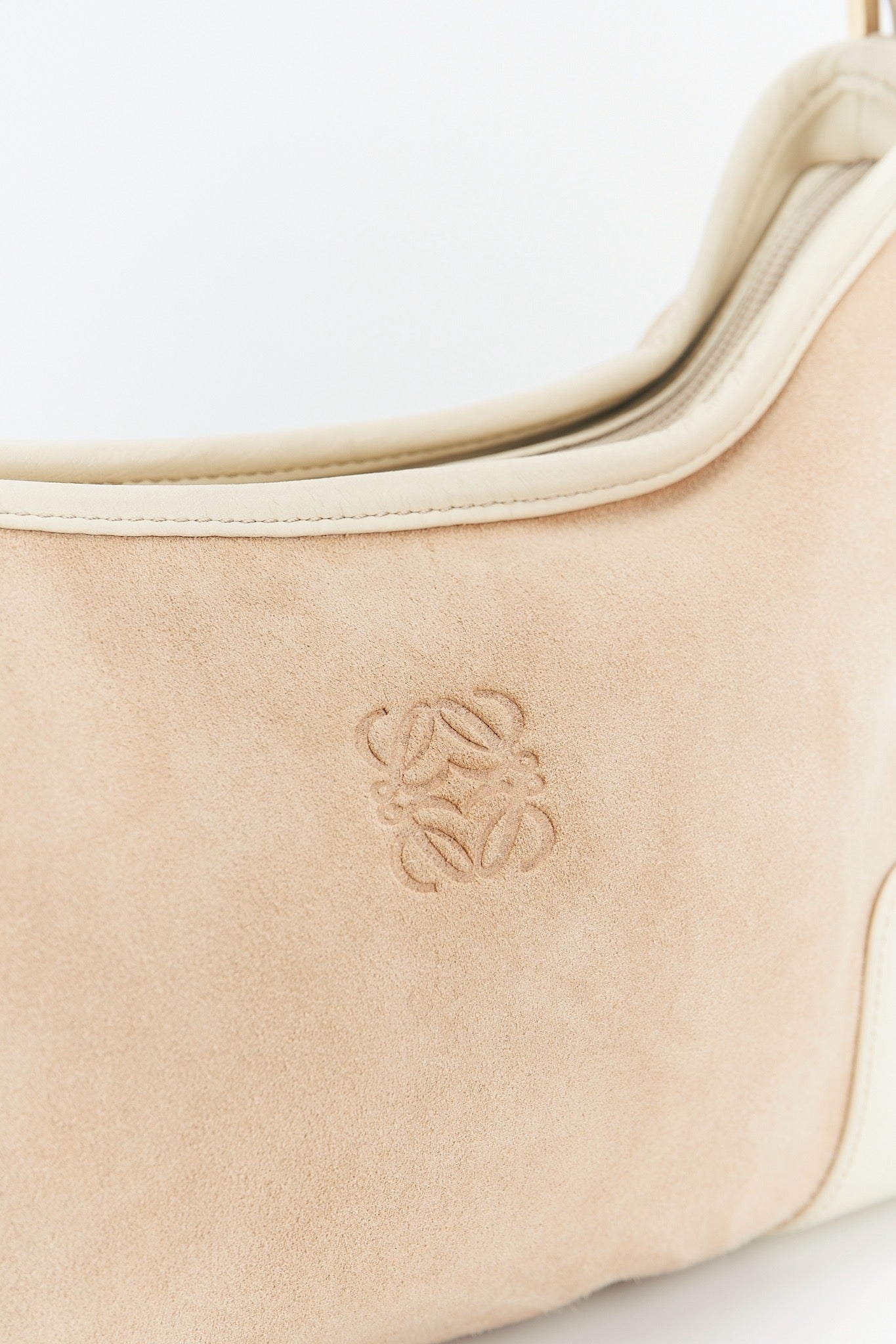 Loewe white suede