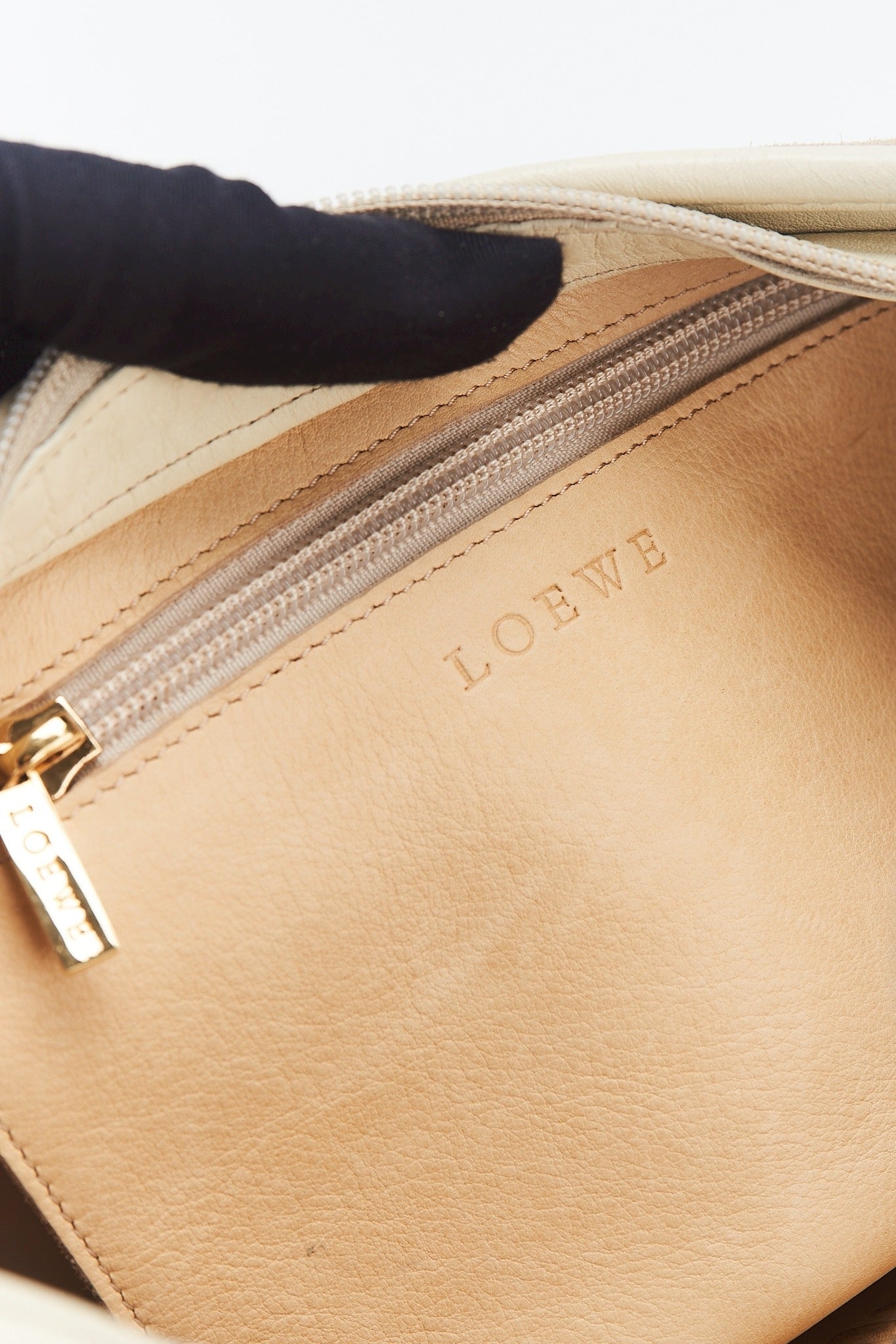Loewe white suede