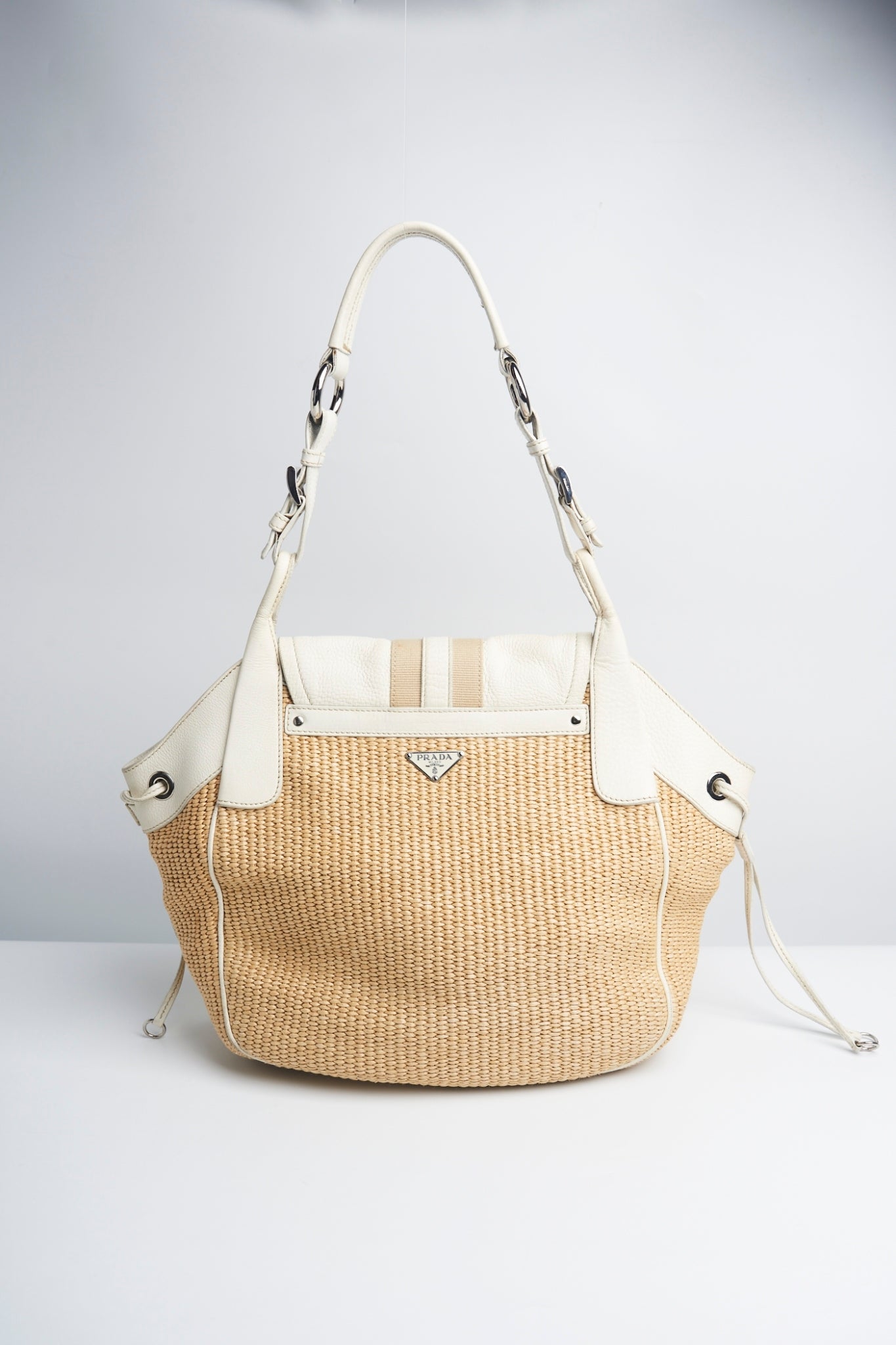 Prada raffia shoulder bag