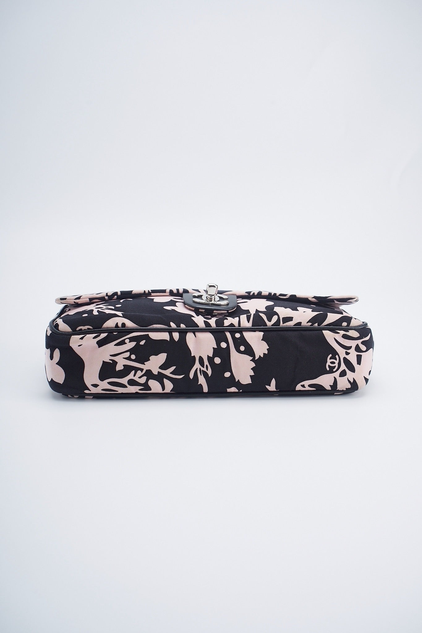 Chanel printed fabric round charm