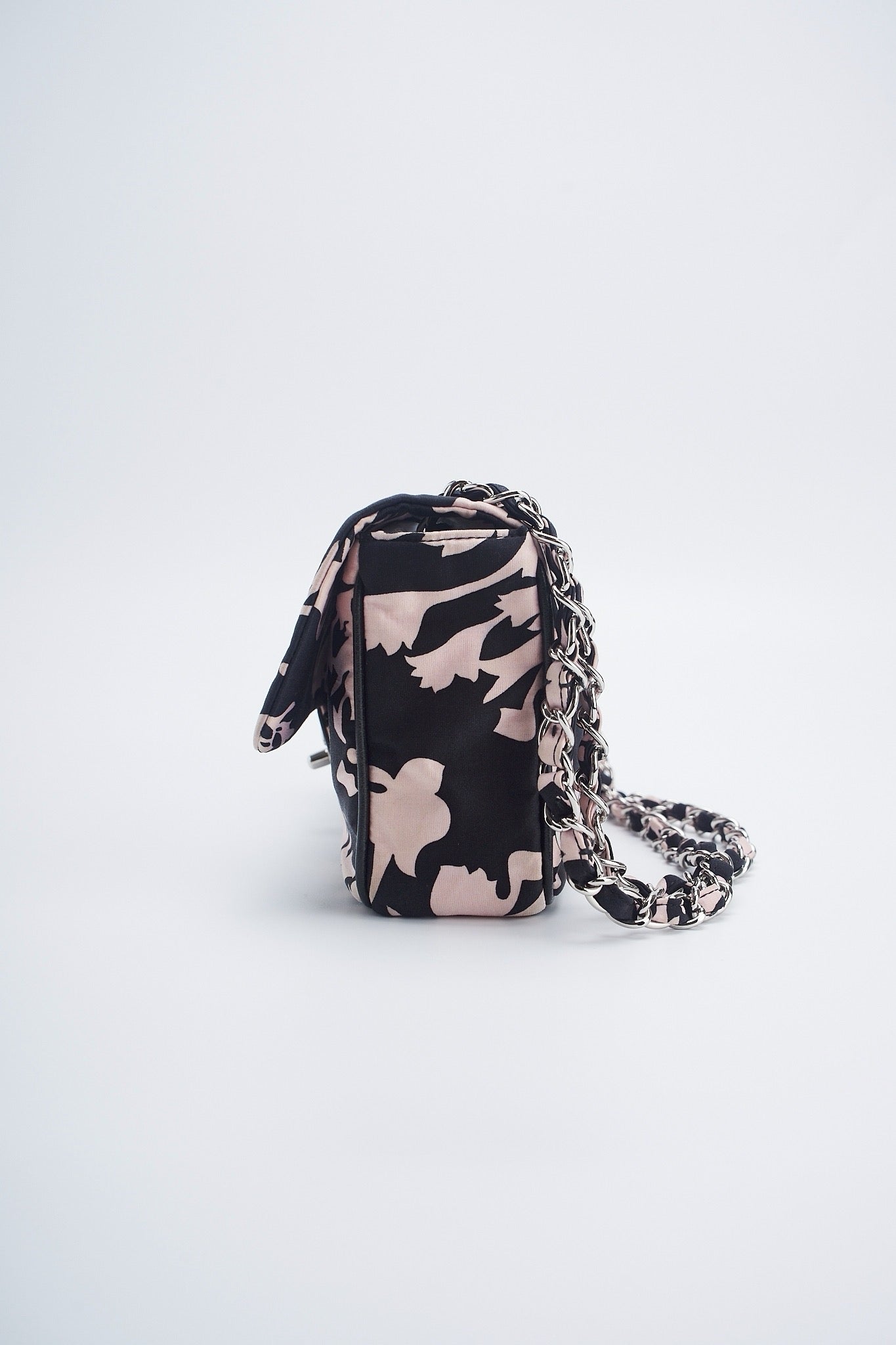 Chanel printed fabric round charm