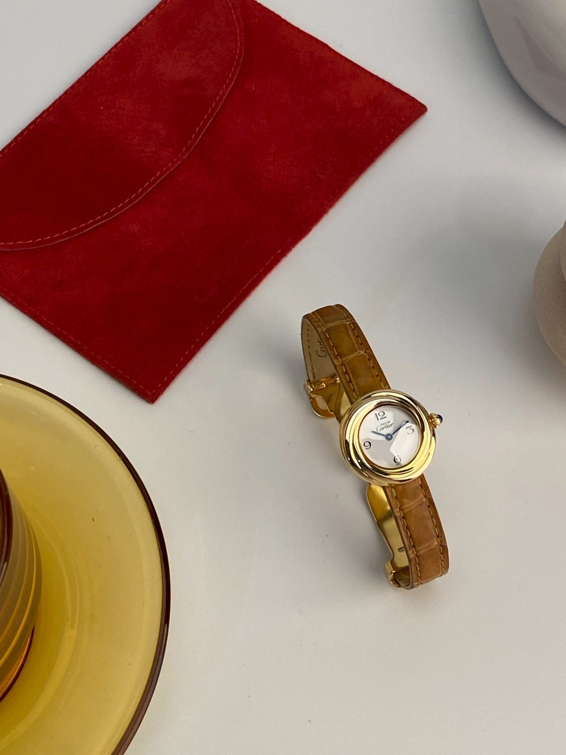 Cartier trinity ring white dial c.4004