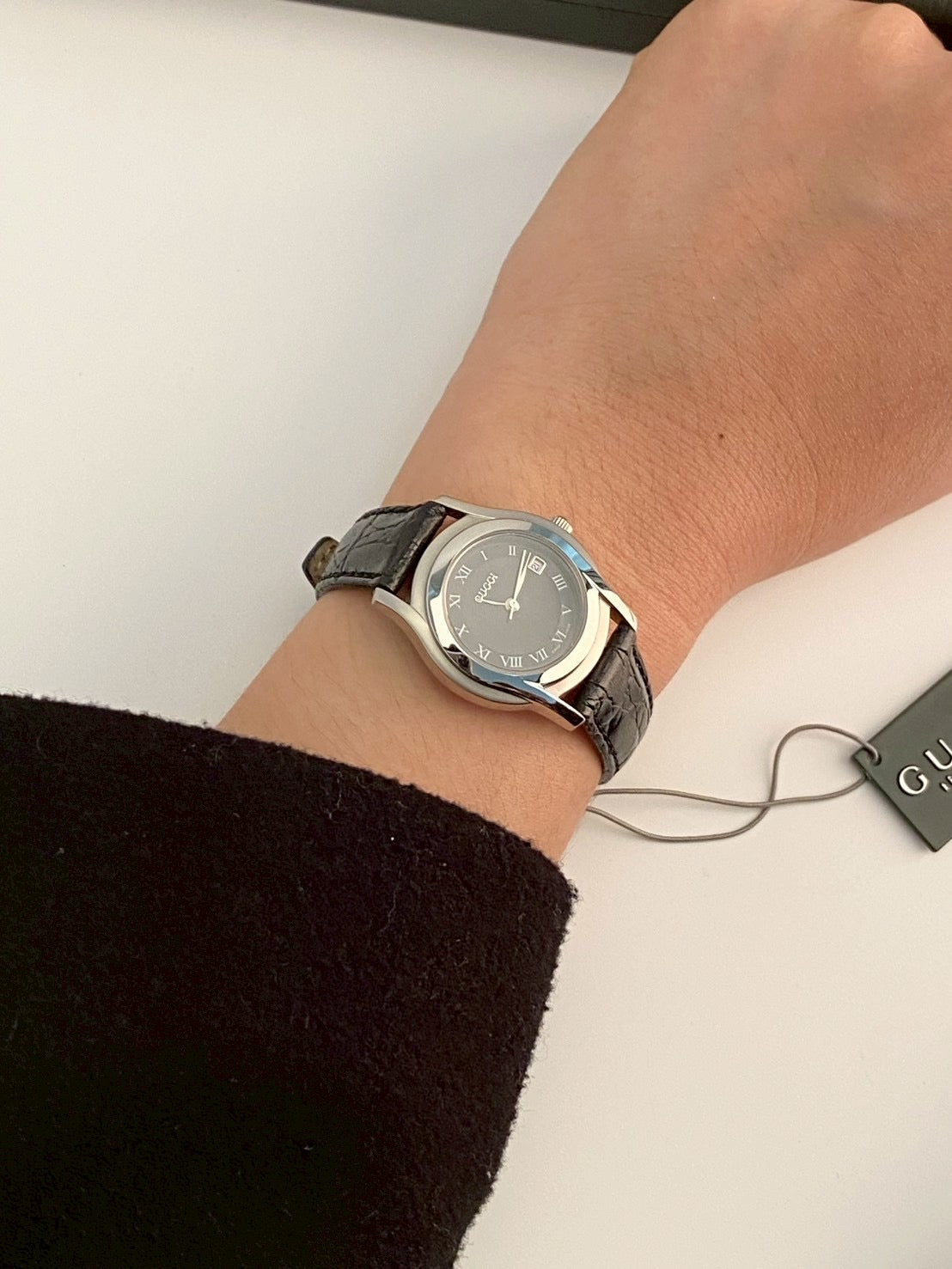 Gucci 5500l black dial watch
