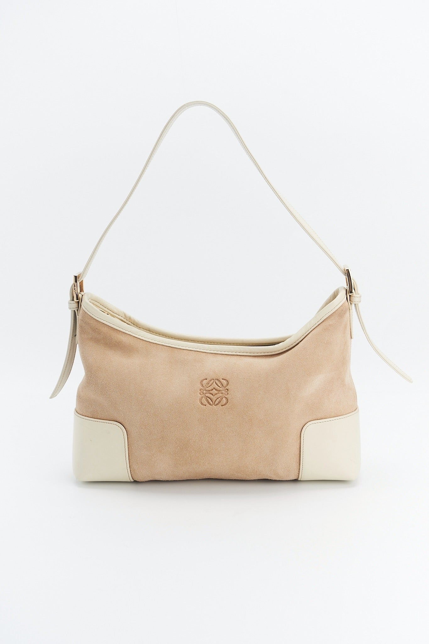 Loewe white suede