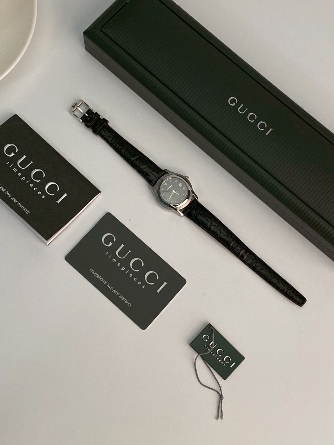 Gucci 5500l black dial watch