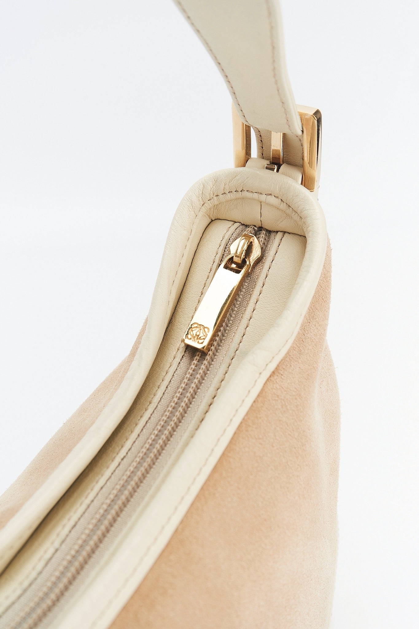 Loewe white suede