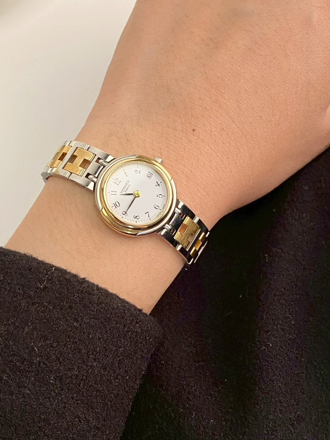 Hermes twotone white dial c.9608