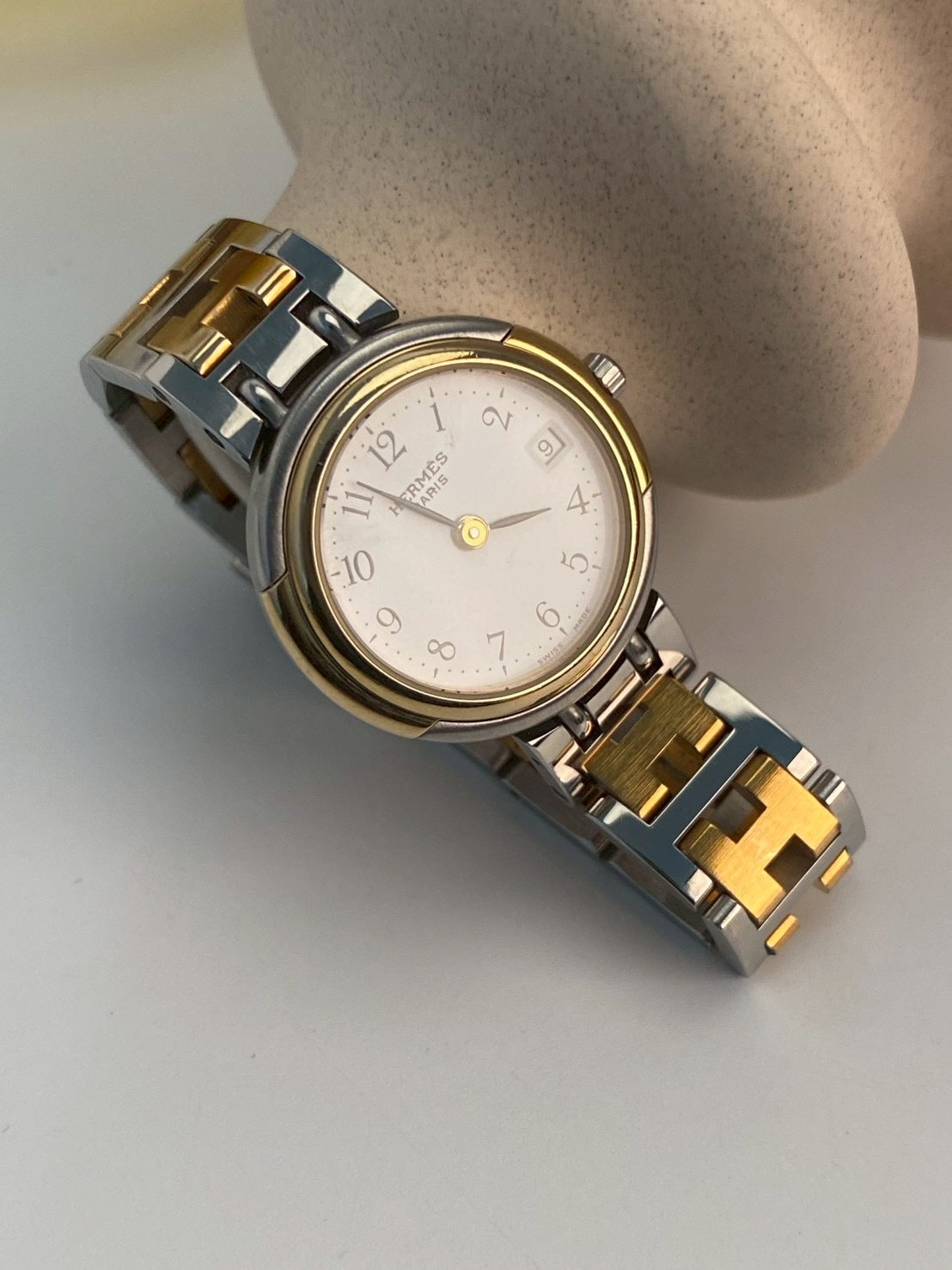 Hermes twotone white dial c.9608