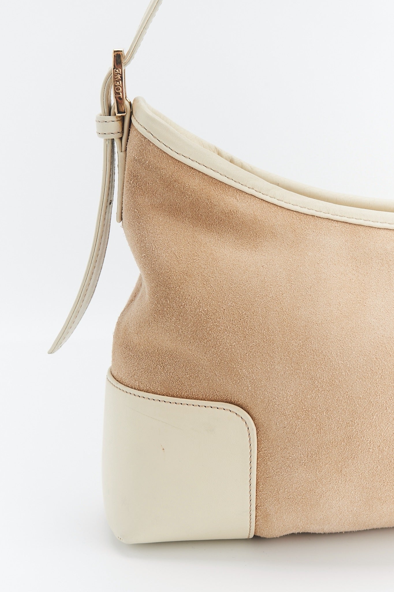 Loewe white suede