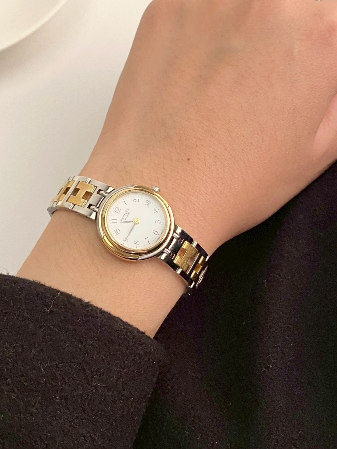 Hermes twotone white dial c.9608