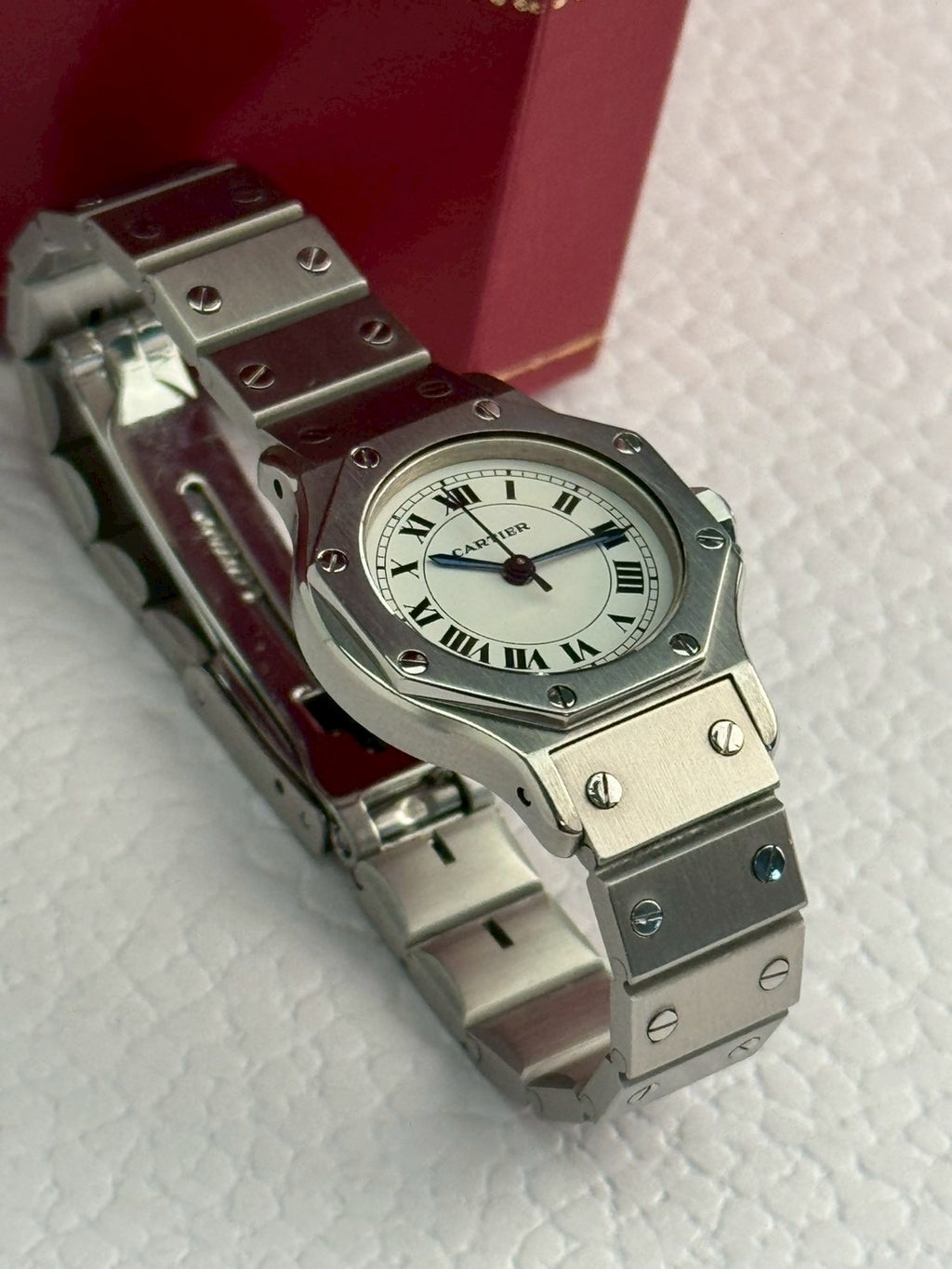 Cartier santos 8 silver white