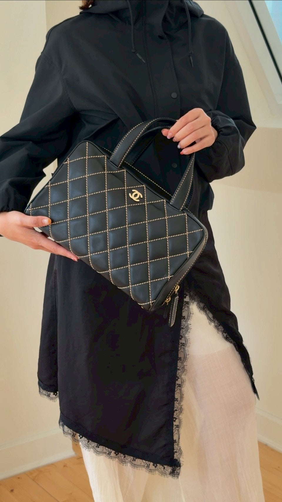 Chanel quilted hand bag