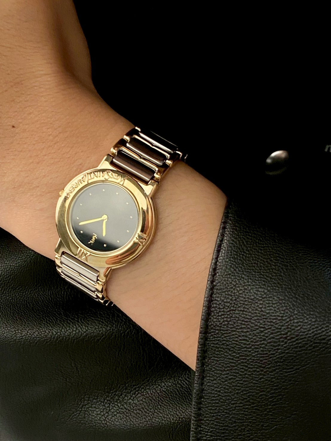 Ysl black dial twotone watch c.0091