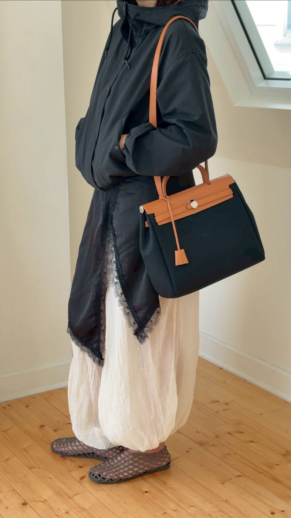 Hermes herbag31 black brown