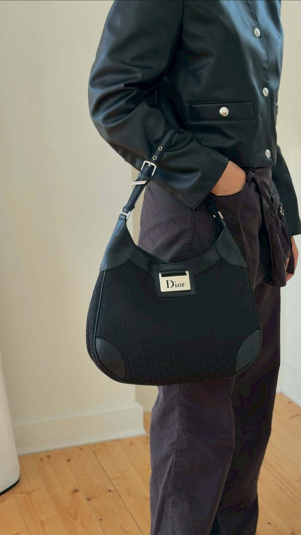 Dior street-chic hobo bag