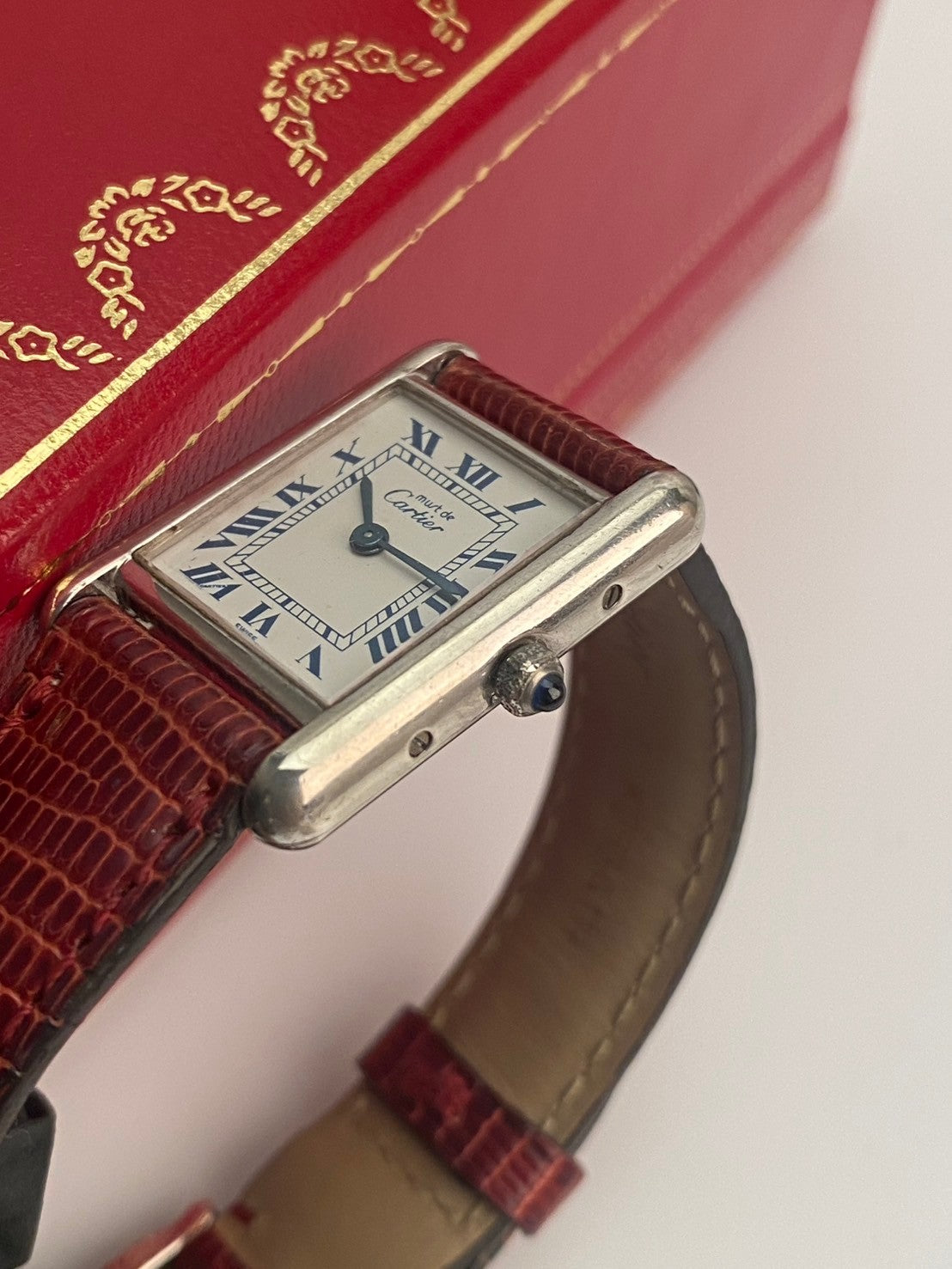 Cartier tank Qz white dial silver