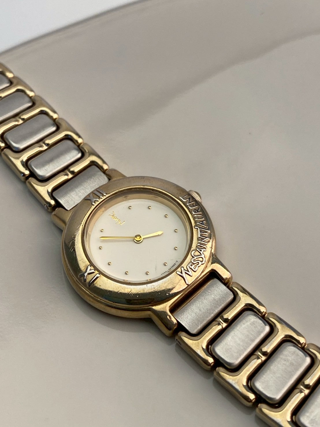 Ysl white dial twotone