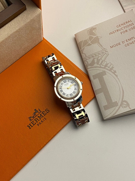 Hermes two tone pearl dial c.8638