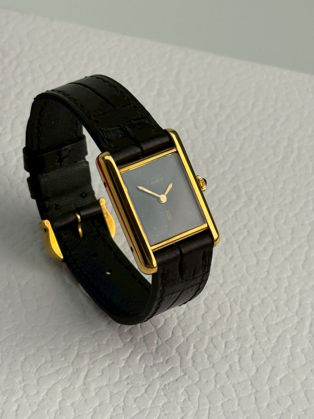 Cartier tank Manual blue s size. C.4849