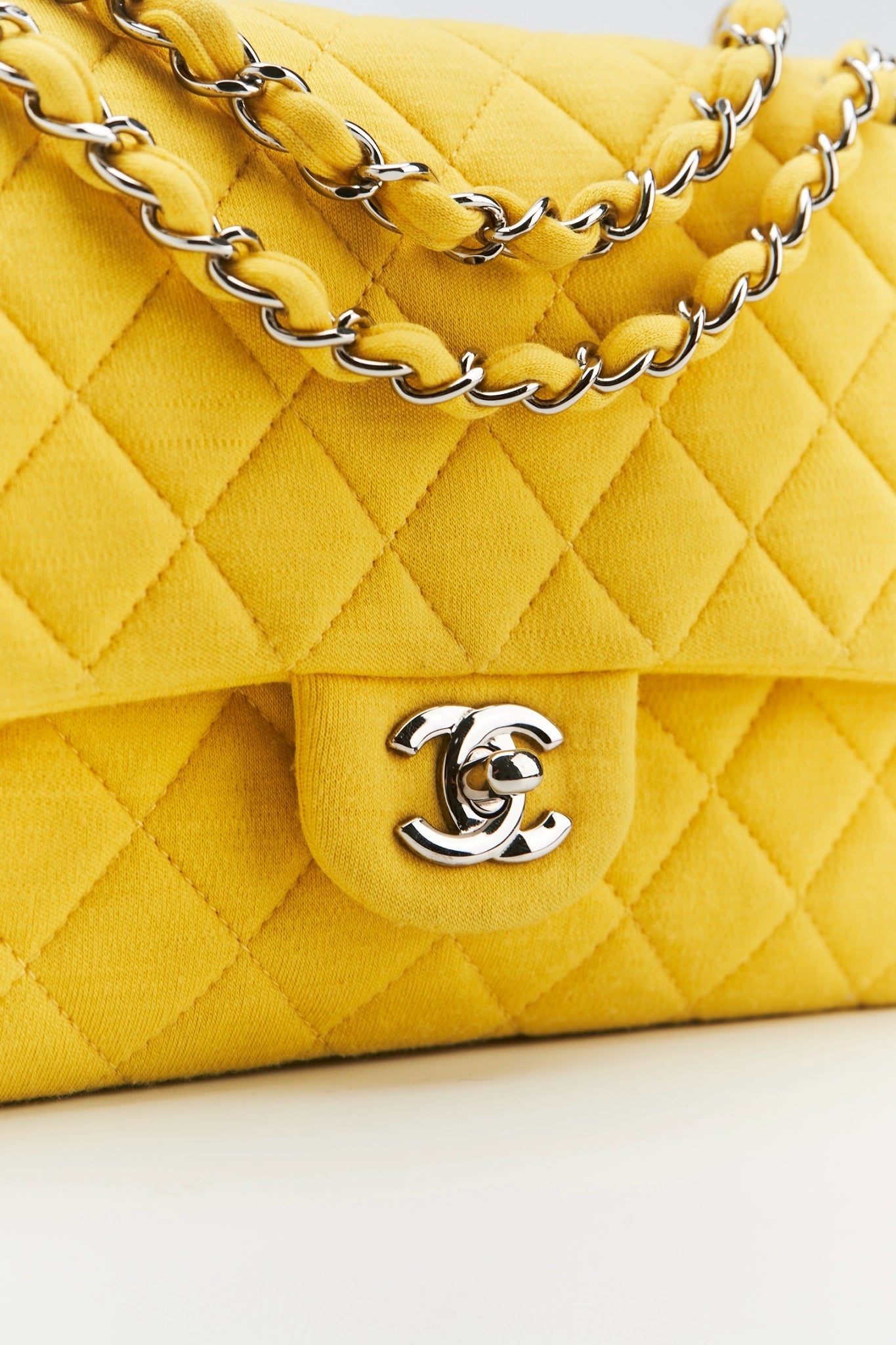 Chanel classic jersey double flab yellow