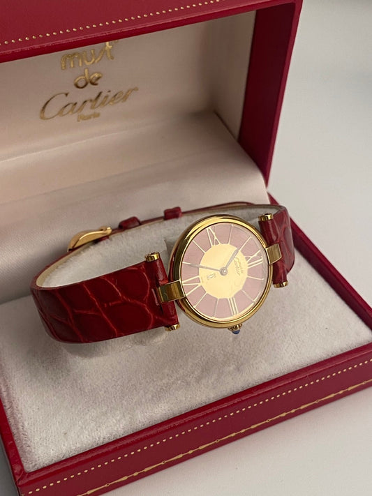 Cartier cilcle red dial sm c.9483