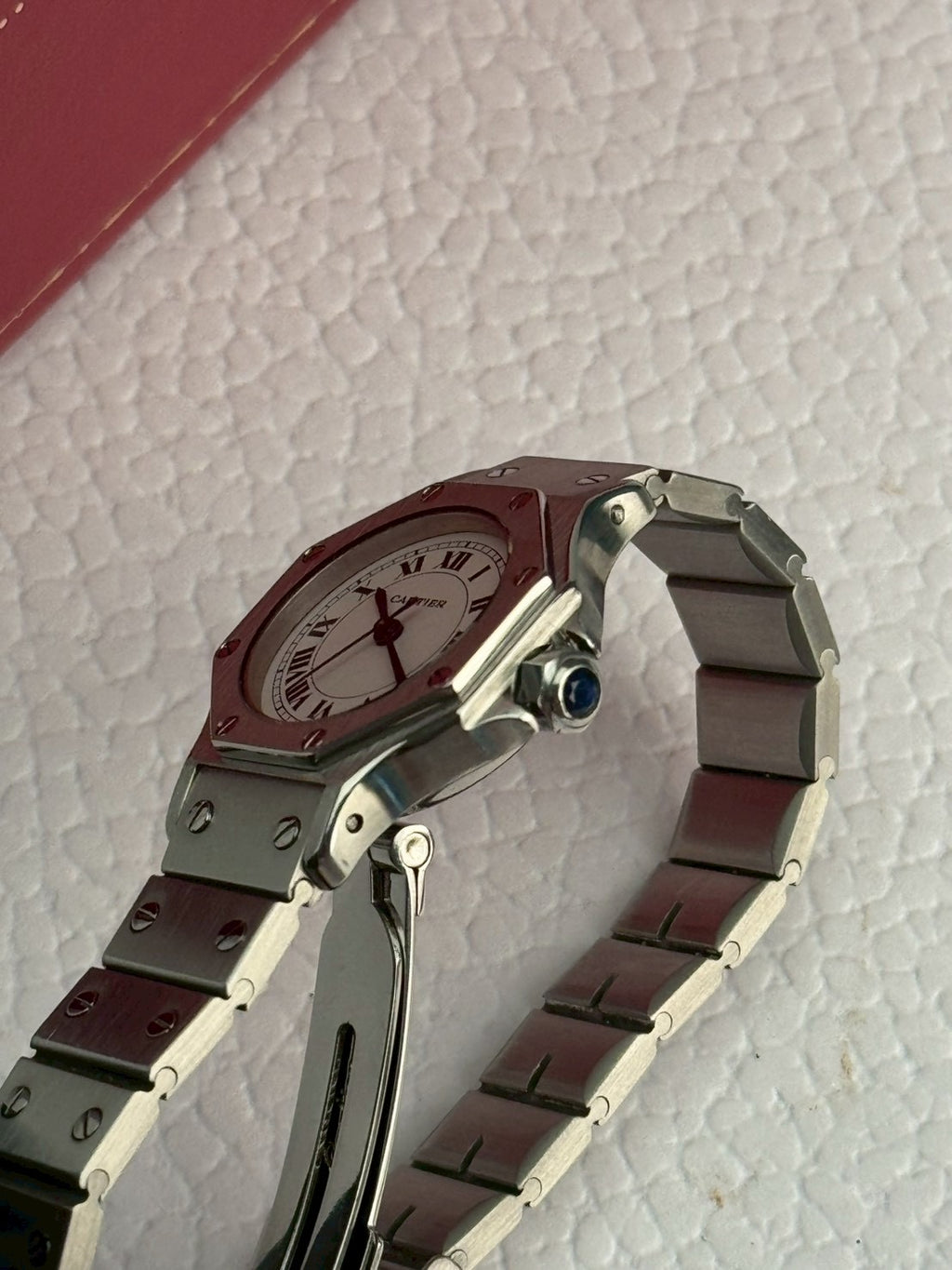 Cartier santos 8 silver white