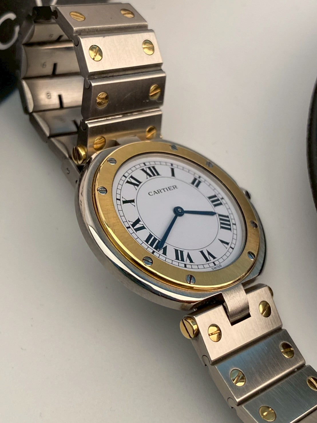 Cartier santos round LM c.6312