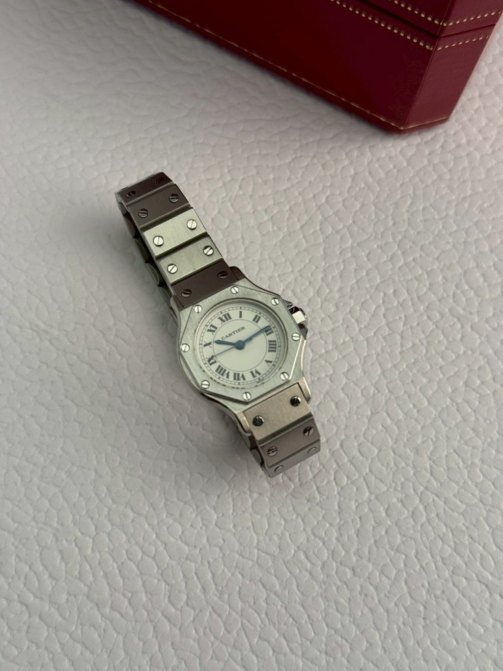 Cartier santos 8 silver white
