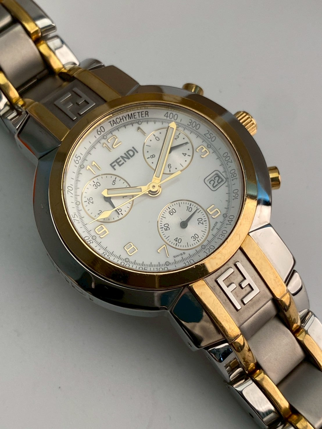 Fendi twotone chronograph c.239