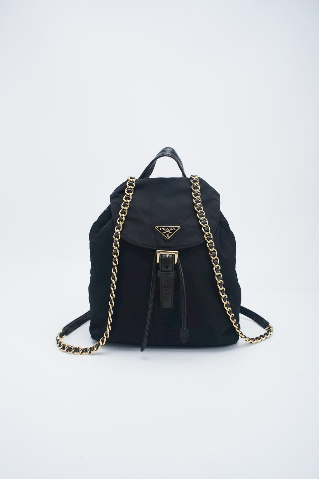 Prada nylon backpack chain bag