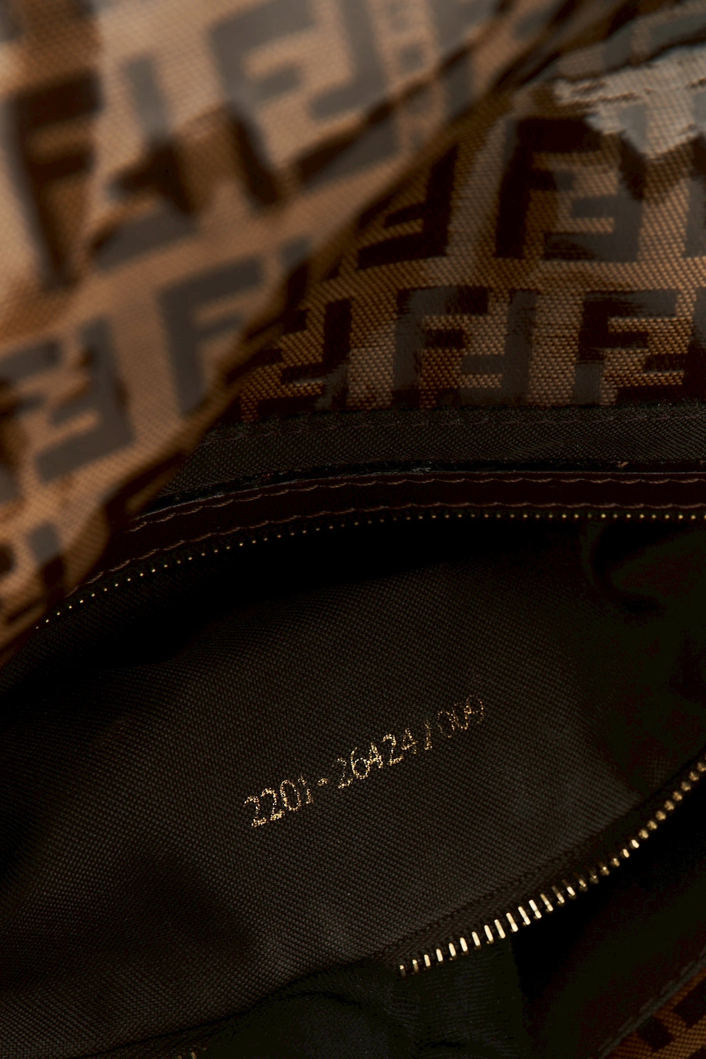 Fendi zucca baguette patent