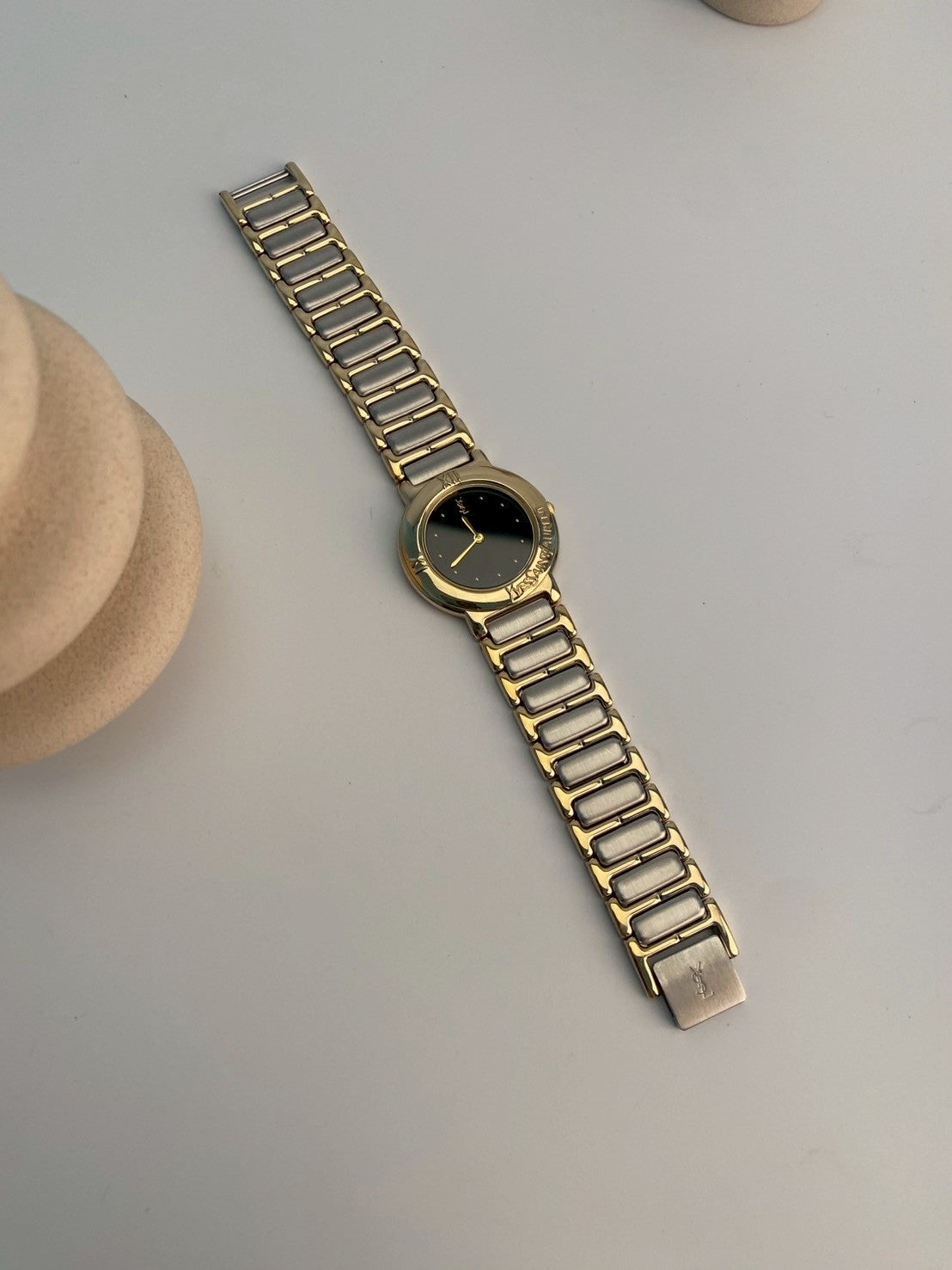 Ysl black dial twotone watch c.0091