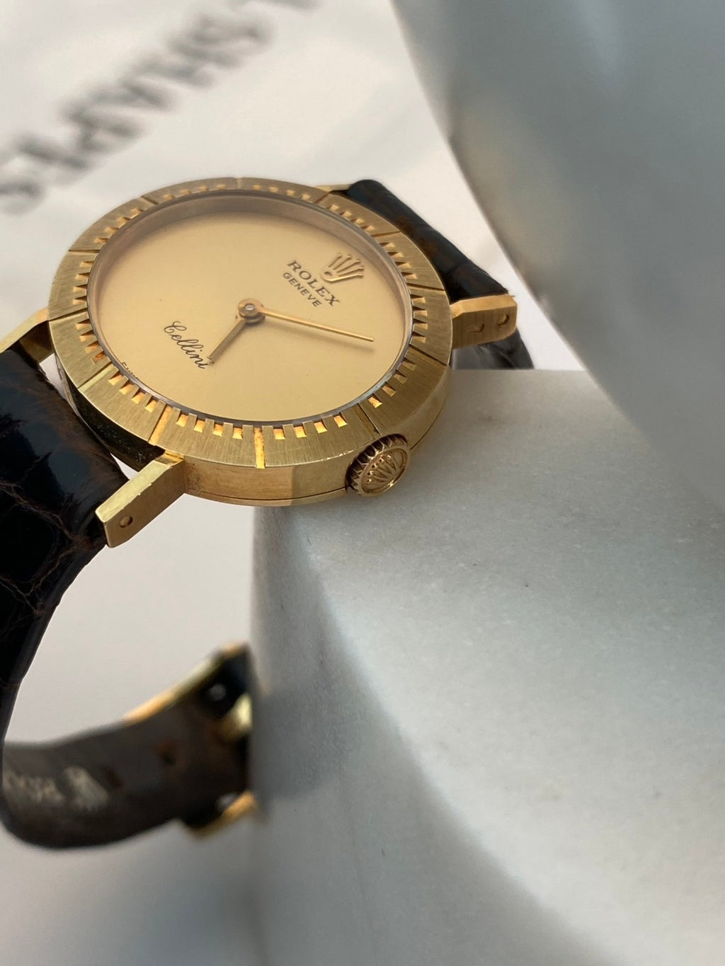 Rolex K18 YG cellini gold dial c.8675