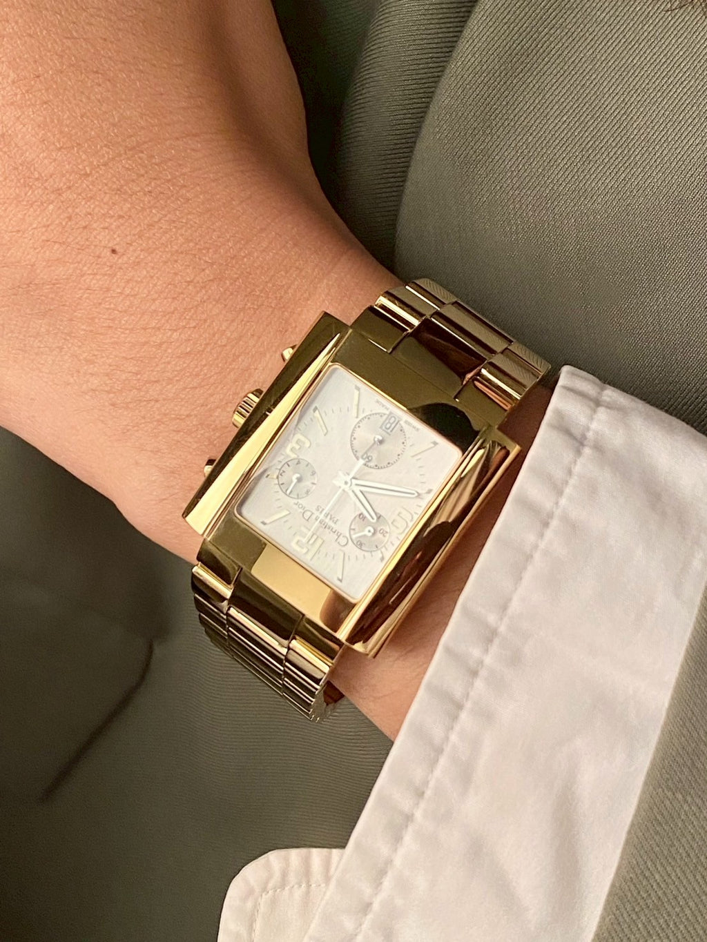Dior gold gray dial chronograph c.5772