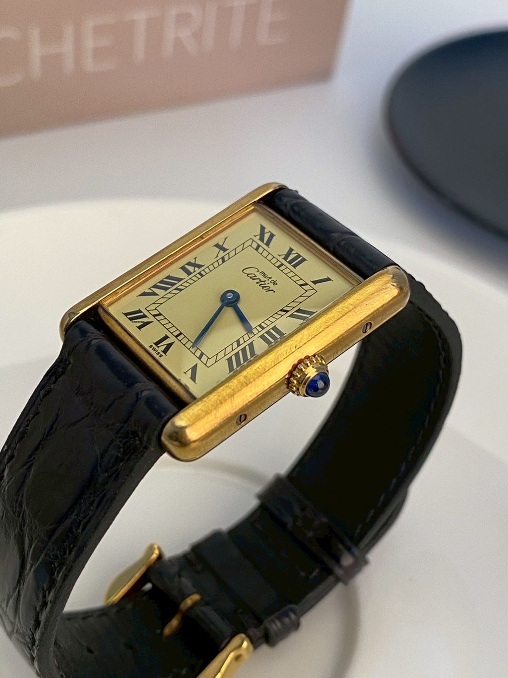 cartier tank gold dial LM c.0005