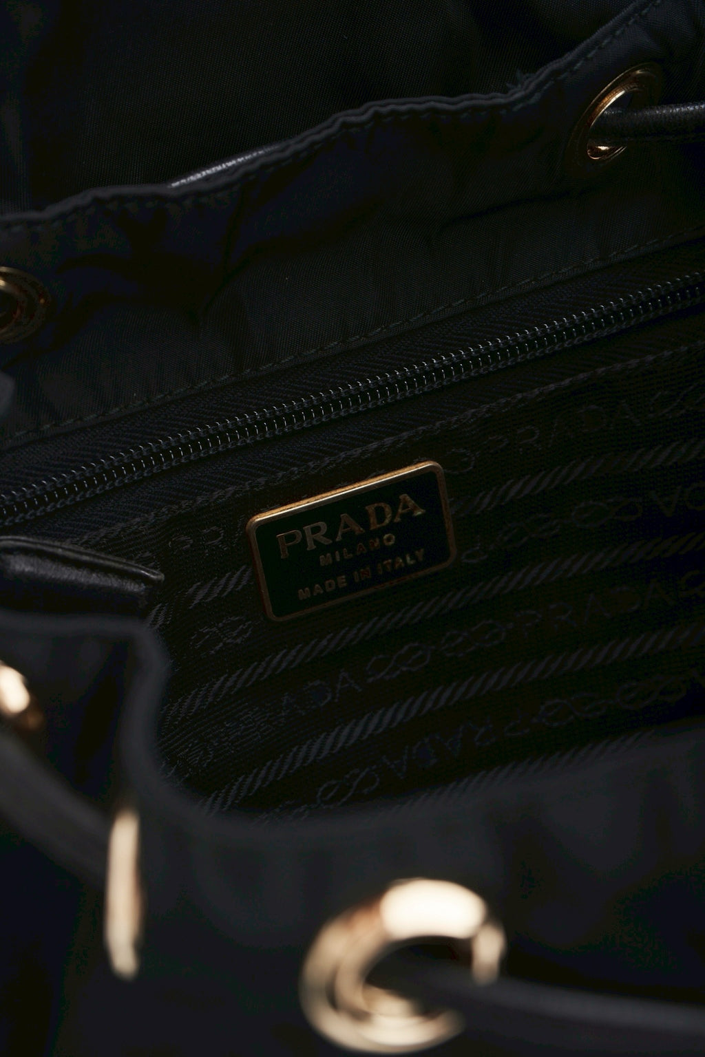 Prada nylon backpack chain bag