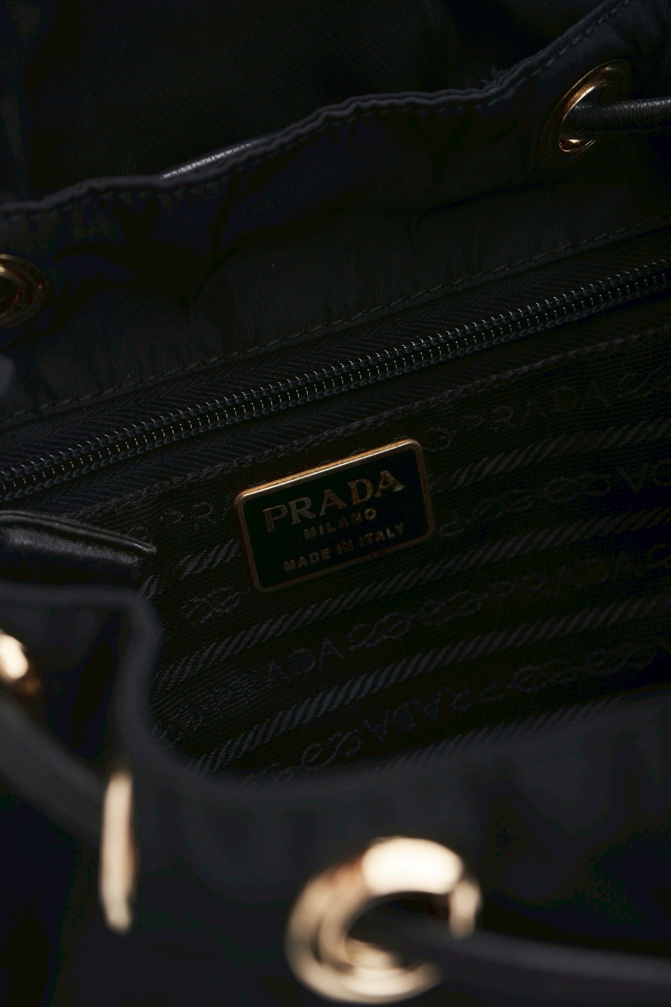 Prada nylon backpack chain bag