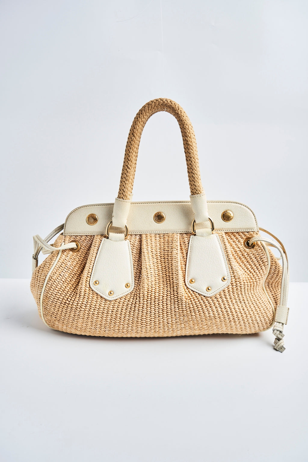Prada raffia hand bag