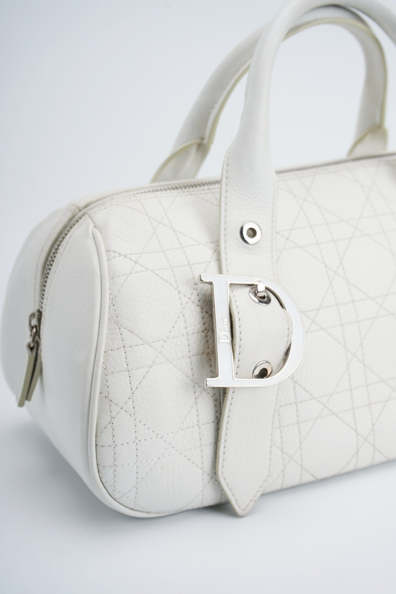 Dior logo white handbag