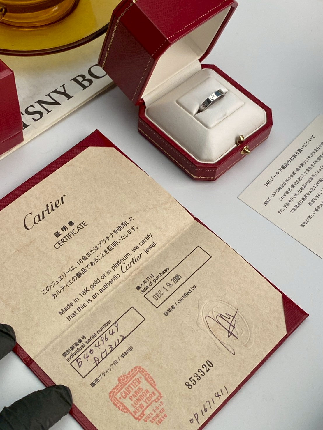 Cartier love ring 18k platinum