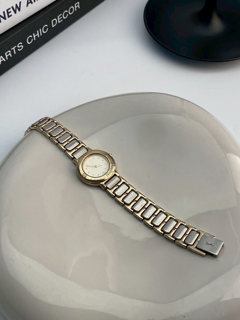 Ysl white dial twotone