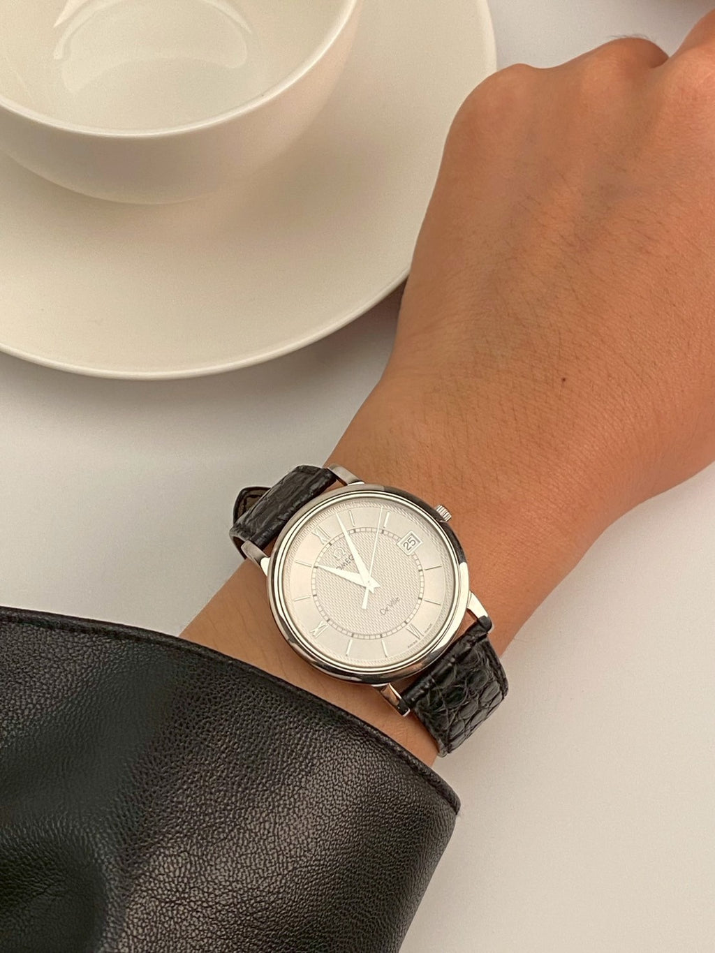 Omega deville date silver watch c.6480