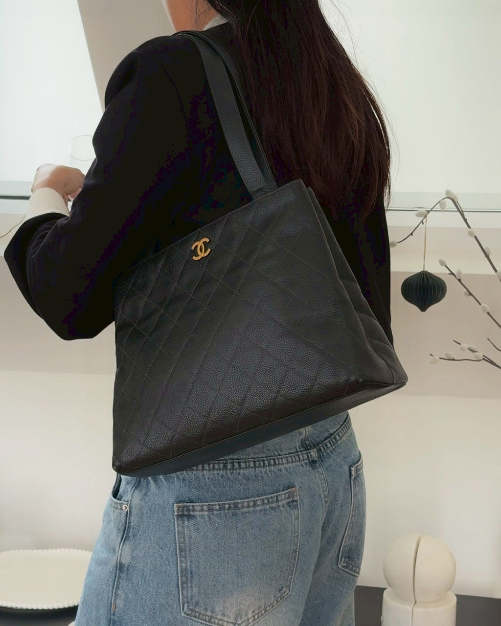 Chanel rhombic quilted caviar