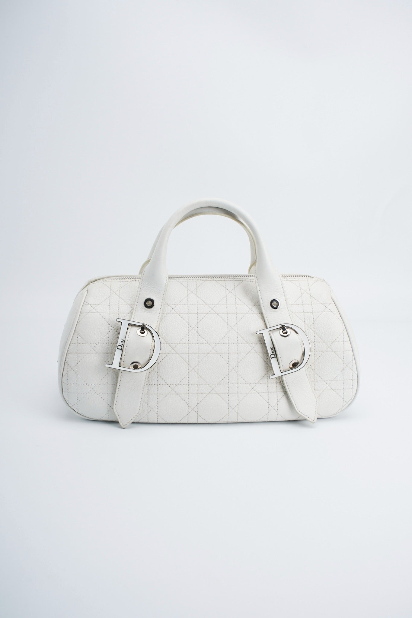 Dior logo white handbag
