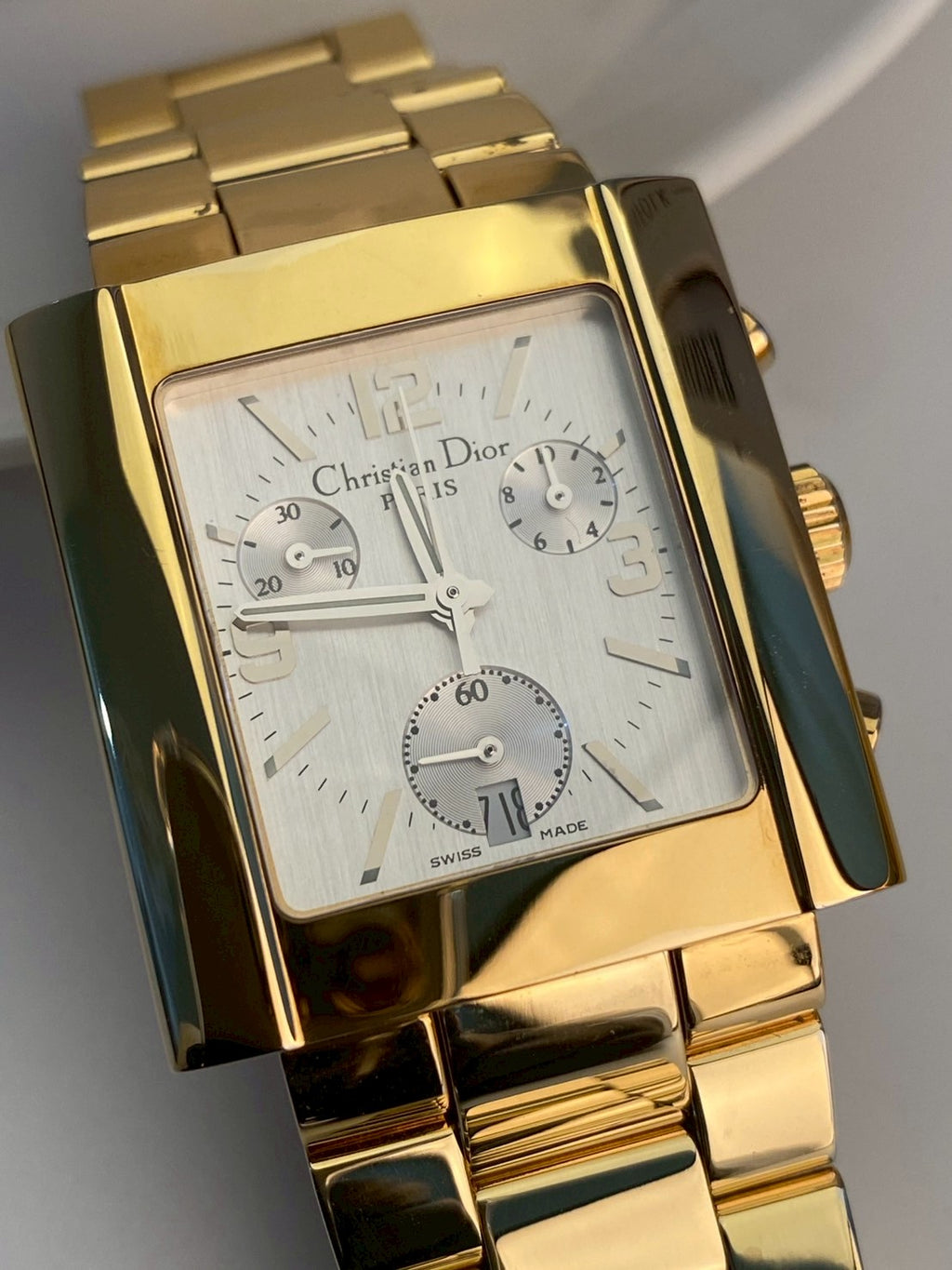 Dior gold gray dial chronograph c.5772