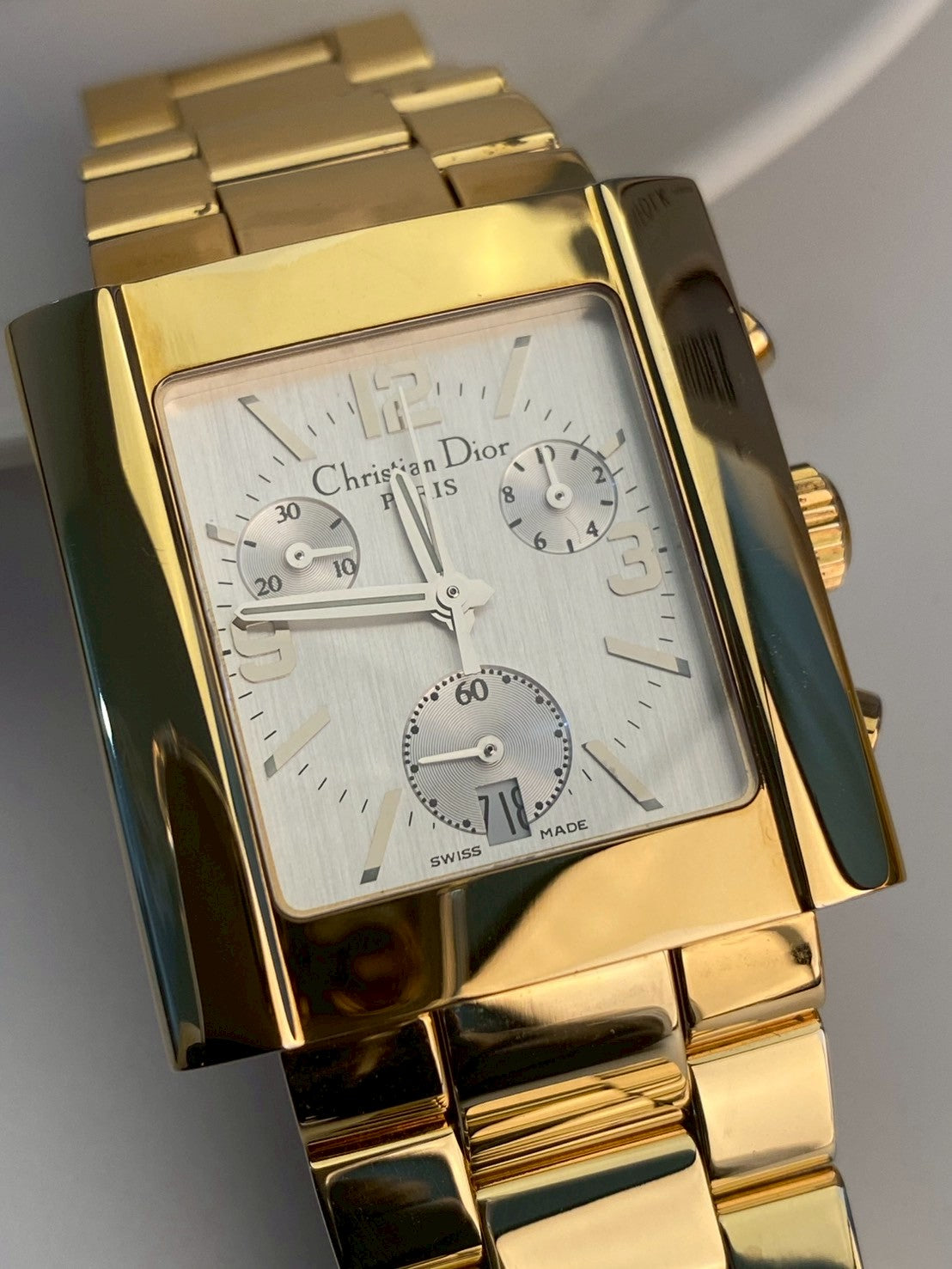 Dior gold gray dial chronograph c.5772