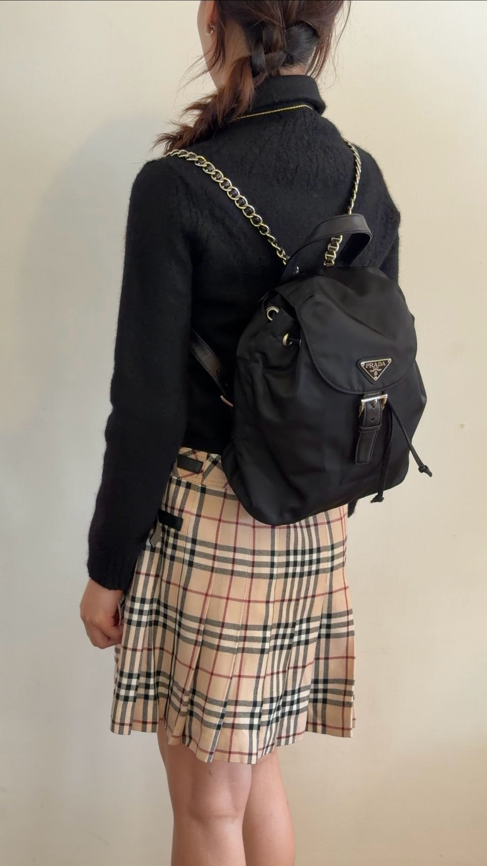 Prada backpack chain