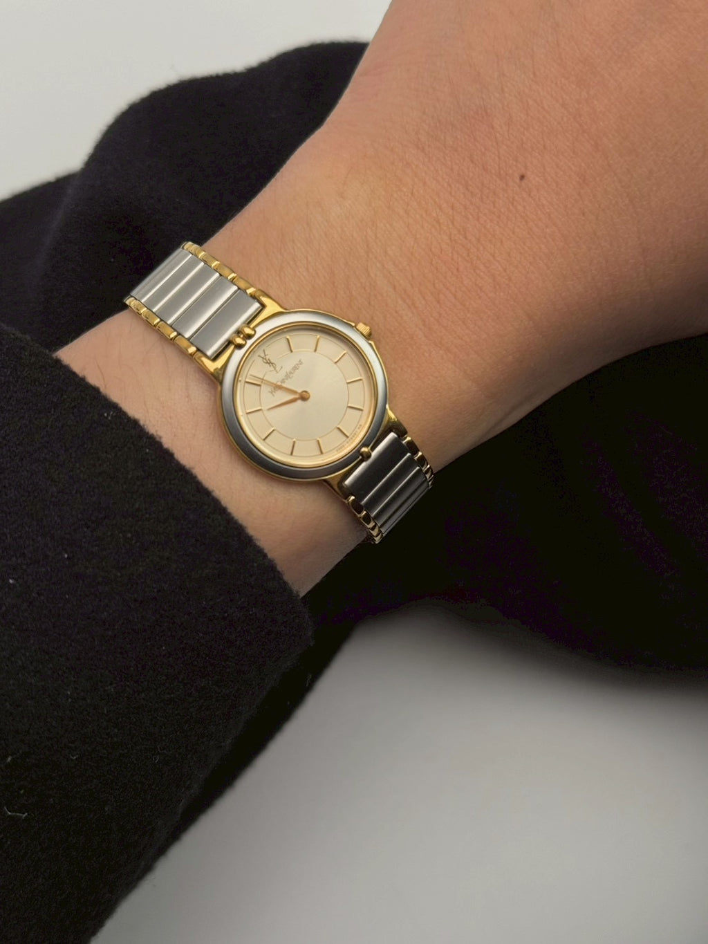 Ysl cream dial two-tone c.0480
