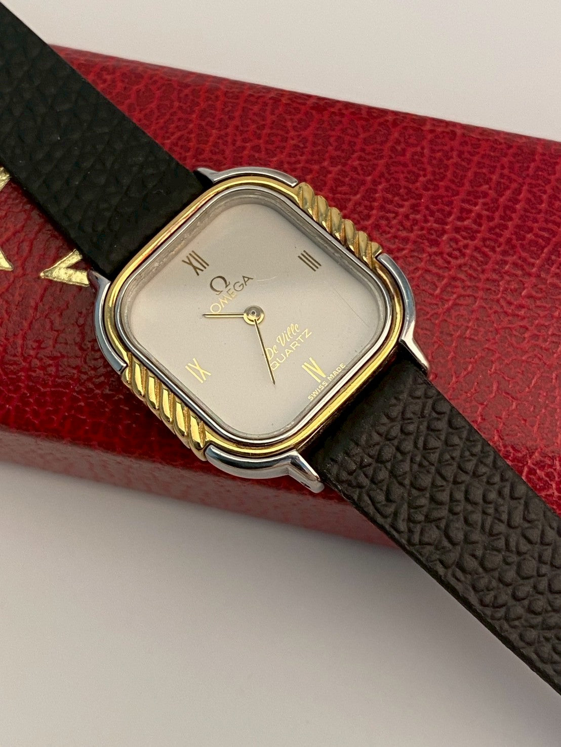 Omega deville white dial twotone 1387